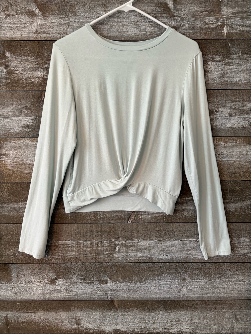 Senita Athletics Twist-Front Long Sleeve Top in Sage